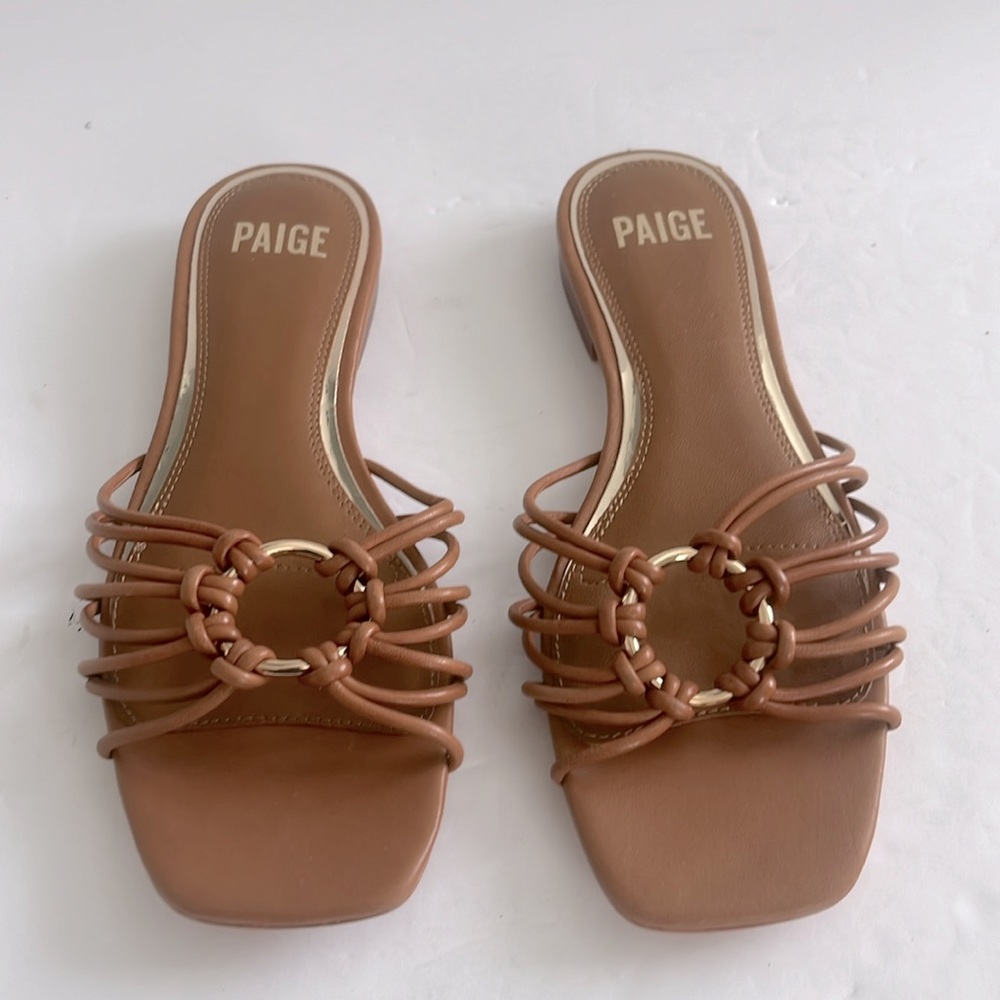 PAIGE $239 Women’s Daya Slide Sandal Cognac Color Size 7.5 New - Picture 7 of 8